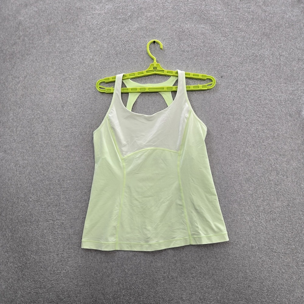 Lululemon Women Tank Top 8 Light Green Energy Tank Activewear Scoop Neck
